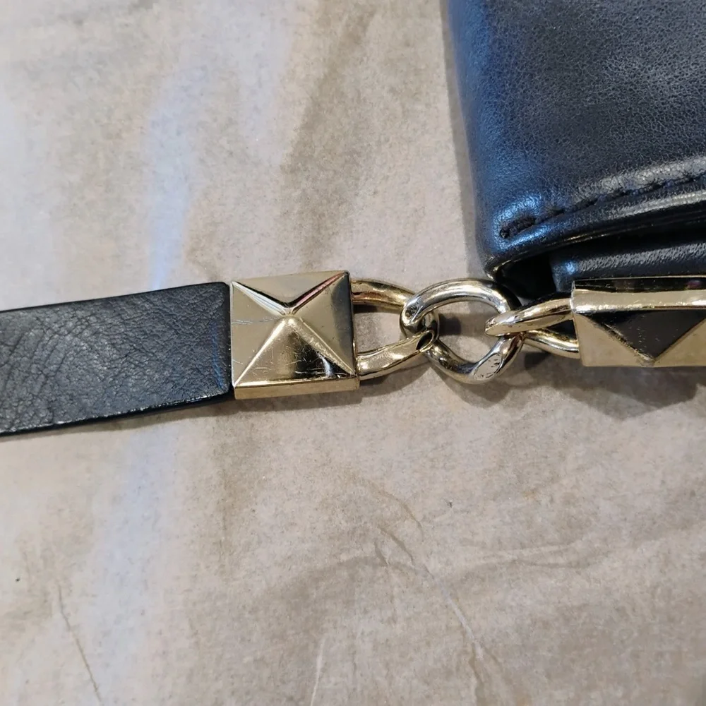 Kate Spade New York Black Leather Crossbody Shoulder Bag Designer Minimalistic